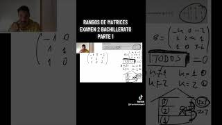 Rangos de Matrices Examen 2 Bachillerato Parte 1  ProfeDMarquez [upl. by Borlase]