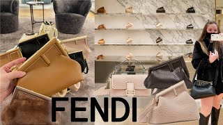 Luxury Shopping Vlog FENDI Full Store Tour  TRYING ON THE FENDI FIRST BAG IN ALL SIZES [upl. by Duquette677]