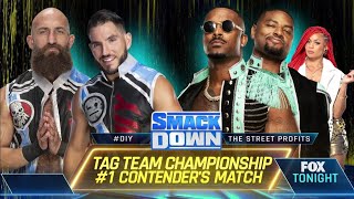 DIY vs The Street Profits  Tag Team Title 1 Contenders Match 12 SmackDown Aug 16 2024 [upl. by Eramal]