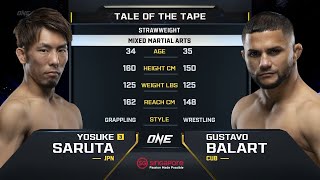 Yosuke Saruta vs Gustavo Balart  ONE Championship Full Fight [upl. by Onifled]