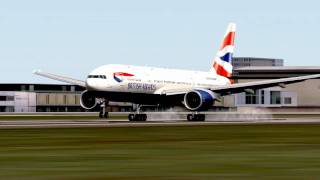 B777 CROSSWIND LANDING AT GATWICK [upl. by Einwahs]