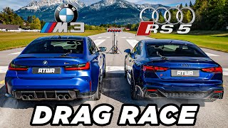 BMW M3 Competition vs Audi RS5  DRAG RACE  Daniel Abt [upl. by Bell]