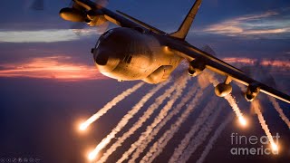 C130 Hercules Releases Flares [upl. by Aikem]