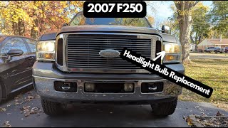 2007 F250  Truck Headlight Bulb Replacement [upl. by Eerac]