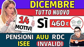 🔴 DICEMBRE ➜ 14 NOVITà Sì BONUS ISEE 460€ e AUMENTI 💶 INPS PAGA ANTICIPI AUU RDC PENSIONI INVALIDI [upl. by Price]