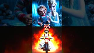 Elsa Vs Top 10 Horror characters 💪 elsa annabelle pennywise nun chucky ghostface freddy [upl. by Tilda]