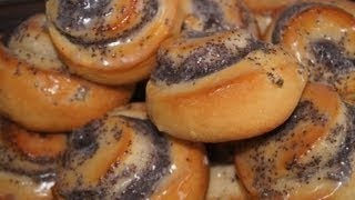 MOHNSCHNECKEN ohne Hefe БУЛОЧКИ С МАКОМ бездрожжевыеpoppy seed bun [upl. by Ahsytal]