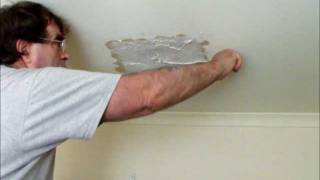 How to Repair a Hole in a Plasterboard Ceiling where a Vent was  Hawthorn Plaster Repairs [upl. by Elletse]