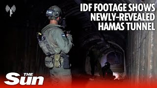 IDF releases footage showing newlyrevealed Hamas tunnel at IsraelGaza border [upl. by Geri407]