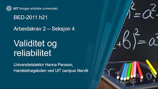 Seksjon 4  Validitet og reliabilitet [upl. by Osrit]