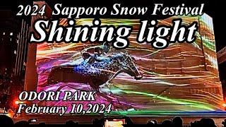 2024 Sapporo Snow Festival at nightShining lightODORI PARKFebruary 102024Japan [upl. by Sacttler]