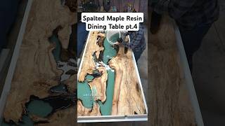 Spalted Maple Dining Table pt4 Pouring 25 gallons of resin ⚡🔥🌊 UntreatedArt [upl. by Mohandis617]