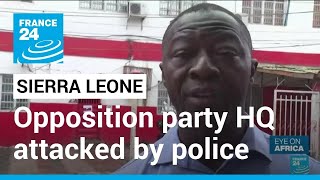 ‘Like a horror movie’ Blood and bullet impacts at Sierra Leone opposition party HQ [upl. by Krutz]