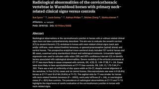 8 Radiological abnormalities of the cervicothoracic vertebrae in Warmblood horses [upl. by Olive]