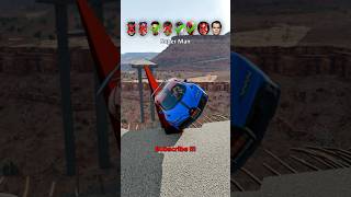 Super héros vs broken bridge  beamng beamngdrive beamngcrash superhero spiderman superman [upl. by Northrop268]