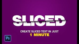 Sliced Text Effect in Photoshop  1 Minute Tutorial  Photoshop Tutorial [upl. by Akinimod457]