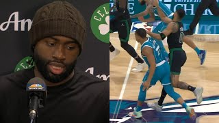 Jaylen Brown calls out Grant Williams bumping Tatum quotthought they were friends guess notquot 😳 [upl. by Noxin]