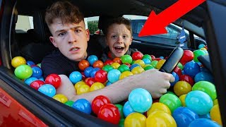 BALL PIT PRANK IN BIG BROTHERS CAR [upl. by Yenaffit]