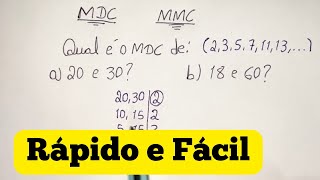 MMC e MDC Simples e Fácil mínimo múltiplo comum e máximo divisor comum [upl. by Summer]