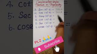 Complementary angles formula in Trigonometry 👍mathstricks [upl. by Brew]