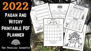 2022 Pagan and Witchcraft Planner and Calendar PDF Printable [upl. by Lynea]