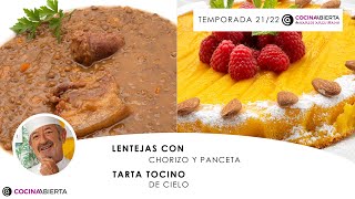 LENTEJAS con chorizo y panceta 🍲 TARTA Tocino de Cielo 🍰 Cocina Abierta de Karlos Arguiñano 👩🏻‍🍳👨🏻‍🍳 [upl. by Miquela]