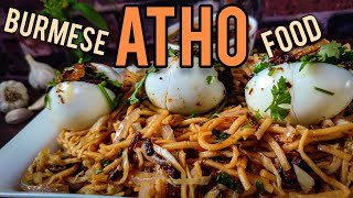 Atho recipe  Burmese food  chennai famous street food atho  atho soup  Egg bejo [upl. by Anaujnas]