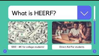 HEERF Explained in Less than 5 mins Higher Education Emergency Relief Funding [upl. by Lleval]