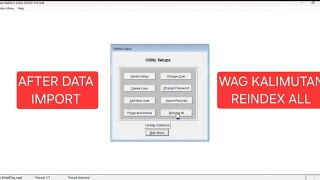 ALPHALIST DATA ENTRY IMPORT DATA RECORDS OLD VERSION TO NEW VERSION REINDEX ALL COMPLETE VIDEO [upl. by Worrell]