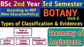 BSc 2nd Year 3rd Semester Botany Unit 2 Types of Classification and Evidence [upl. by Ykciv797]