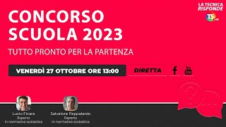 Concorso scuola 2023 tutto pronto per la partenza [upl. by Gilliam]