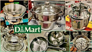 DMart latest collection of stainless steel kitchen products cookware storage containers organisers [upl. by Judenberg340]