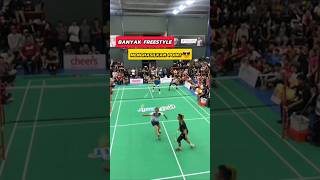 NENG MAWAR KELUARKAN FREESTYLE DI DEPAN RATUSAN PENONTON nengmawar badminton funnyvideo [upl. by Blaze873]