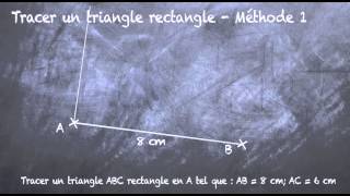 Triangle rectangle comment le construire  Méthode 1 6eme [upl. by Yand]