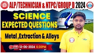 RRB Science Expected Questions  Metal Extraction amp Alloys  Science for RRB NTPC ALP Group D [upl. by Arihay499]