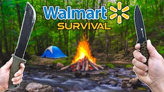 30 WALMART Survival Challenge SOLO SURVIVAL [upl. by Anawek306]