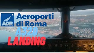 Landing At Fiumicino Airport  Cockpit View  A320 Landing  FCO  LIRF  Airbus A320 [upl. by Annwahs221]