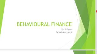 Behavioural Finance introduction [upl. by Sethrida]