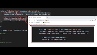 🧪 React HTML Editor Div Field with ContentEditable state and innerHTML [upl. by Alyhs]
