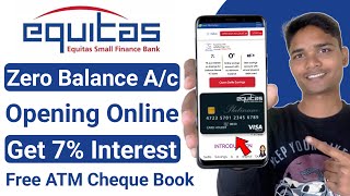 Equitas Bank Account Opening  Zero Balance Bank Account Opening Online  equitas small finance bank [upl. by Mcclees]