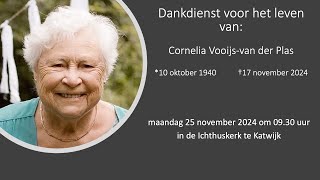 25112024 0930u Dankdienst Cornelia Vooijsvan der Plas [upl. by Duer]