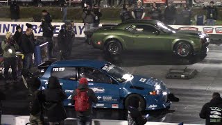 Twin Turbo Hellcat Redeye vs Turbo Honda Civic 14 Mile Drag Race [upl. by Earissed]