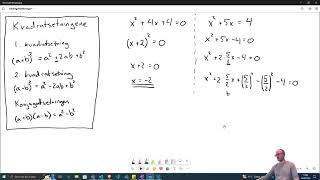Løsning av andregradslikninger med fullstendige kvadraters metode  1T [upl. by Ricoriki122]