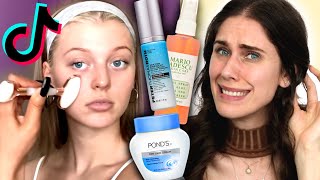 Esthe Reacts to Loren Grays Tiktok Skincare Routine [upl. by Pitts]