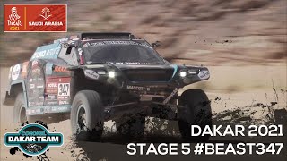 Tom Coronels first drive in Beast347 and Tim as navigator in stage 5 Dakar Rally 2021 [upl. by Airuam1]