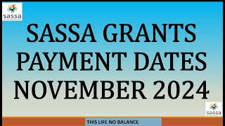 SASSA Payments Dates This Month November 2024 Old Age Grant [upl. by Hteb]