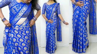 Heavy Saree Draping Perfectly to Look Slim  साड़ी पहनने का सही तरीका  perfect pleats on heavy sari [upl. by Ahsinirt]