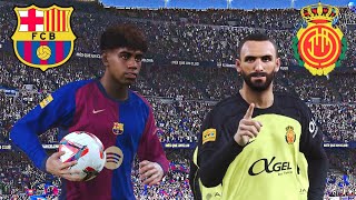 BARCELONA VS MALLORCA FULL MATCH  ALL GOALS  LA LIGA 2425  REALISTIC PES GAMEPLAY [upl. by Mcclary]