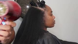 Silk Press on Natural Hair  Curly to Silky [upl. by Ordnas]