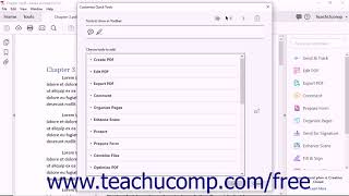 Acrobat Pro DC Customizing the Quick Tools Toolbar  Adobe Acrobat Pro DC Training Tutorial Course [upl. by Ailekat]